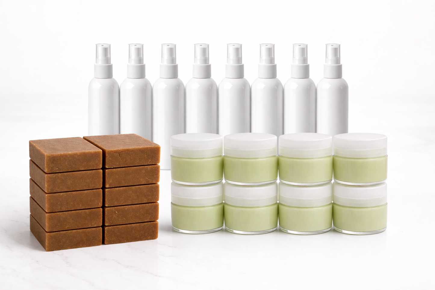 Glow Face Combo-30 Pack | soaps 10- 120g each | Toners 10-100ml each |Face Creams 10-50g each)